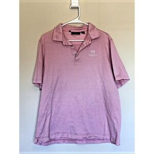 Bobby Jones Broadmoor Golf Club Logo Salmon Pink Cotton Polo Shirt Mens Large